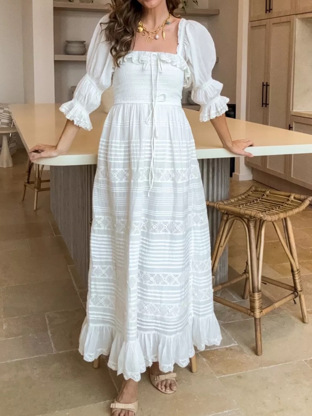 Doen white izabel maxi dress